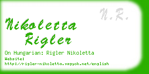 nikoletta rigler business card